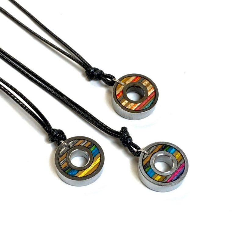 Recycled Skateboard Bearing Pendant Necklace